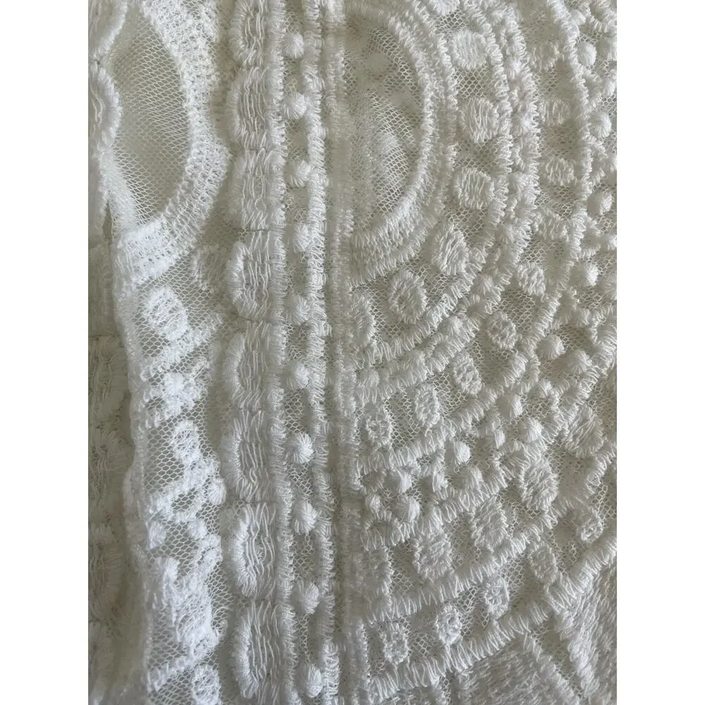 Anthropologie Adiva Floral Lace Duster Cardigan Beach Cover Up Ivory Medium